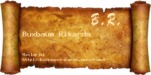 Buxbaum Rikarda névjegykártya